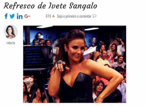 Refresco de Ivete Sangalo no jornal O Povo